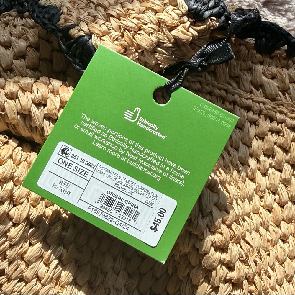 NWT Kate Spade New York x Target Raffia Bow Tote Bag - Picture 8 of 8